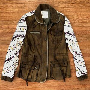 Free People Follow Your Heart Pattern Zip Jacket